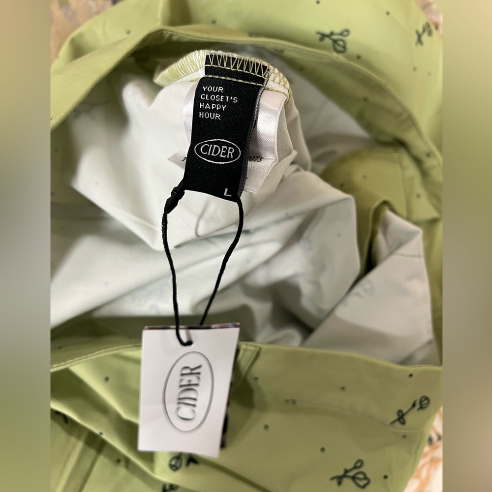 Cider Light Green Floral Trousers - Picture 7 of 11